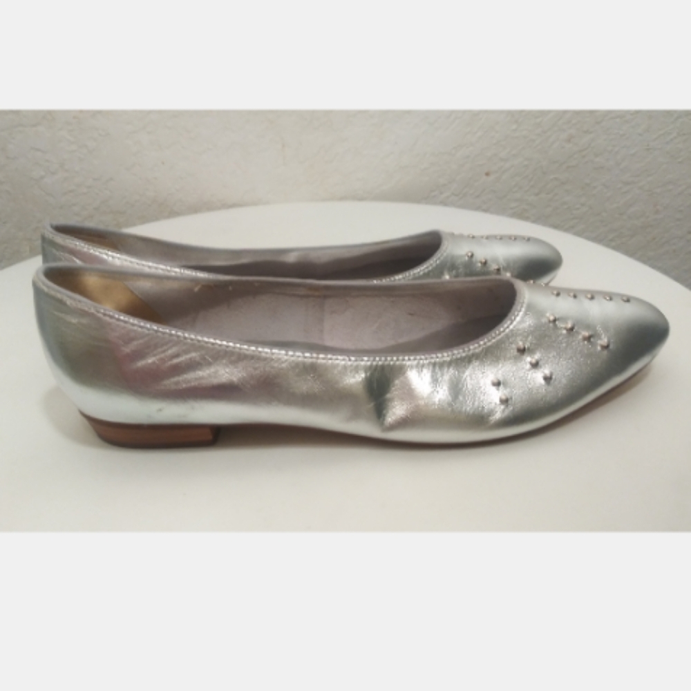 Silver Studded Flats - Picture 2 of 6